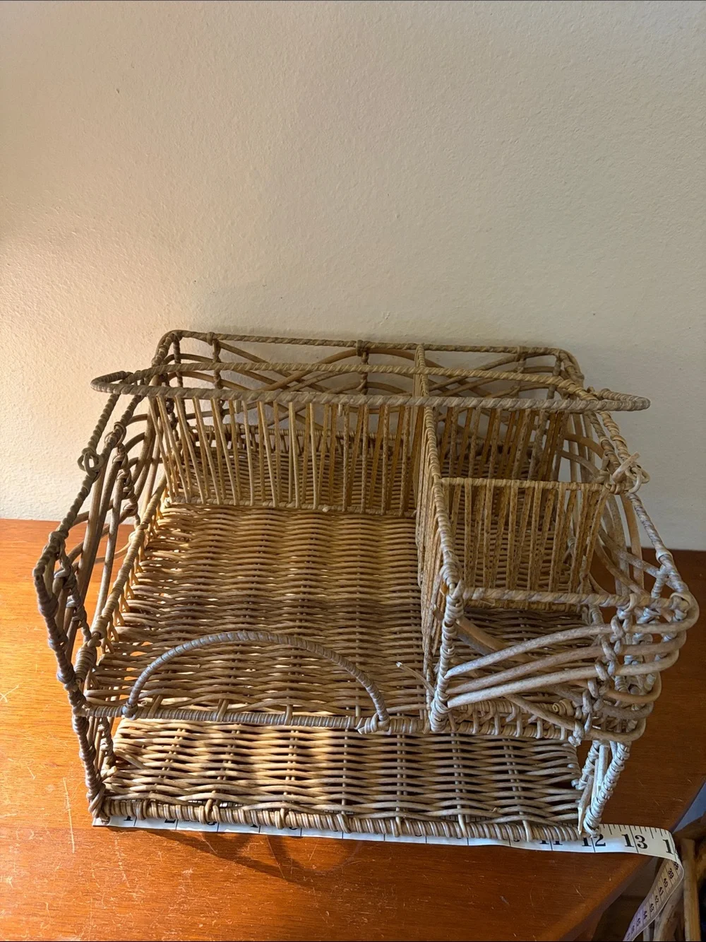 Natural Wicker Countertop Organizer - Tan